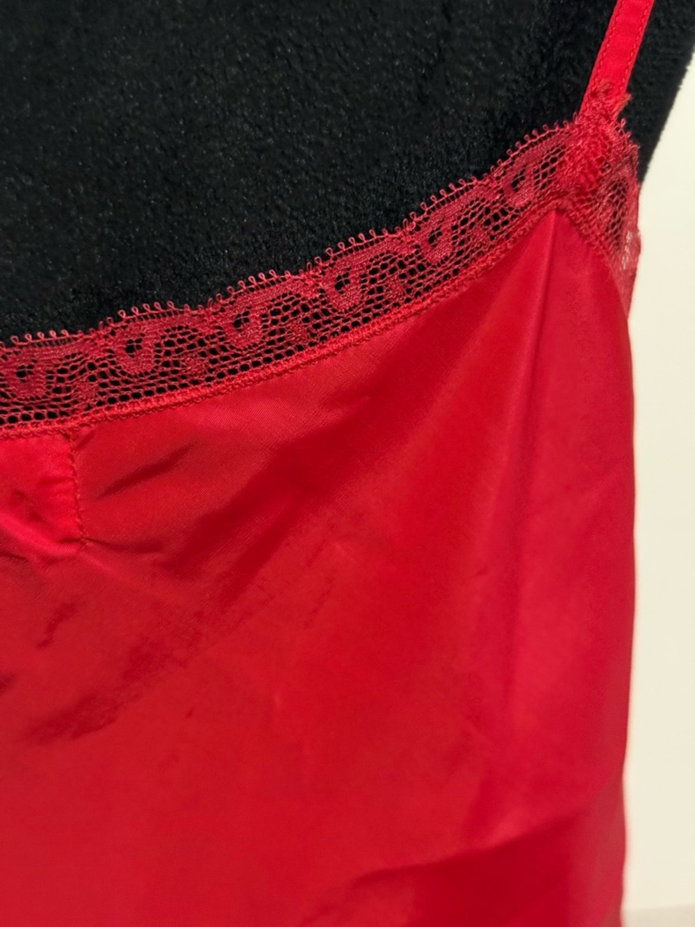 Vintage 40’s/50’s Barbizon Red Slip Dress with Lace Trim - Picture 6 of 8